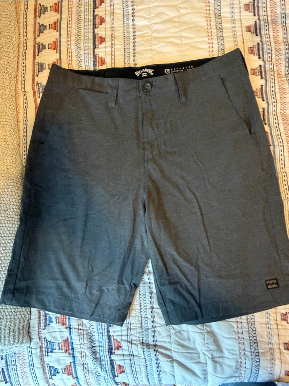 Billabong Men's Charcoal Flat Front Stretch Shorts